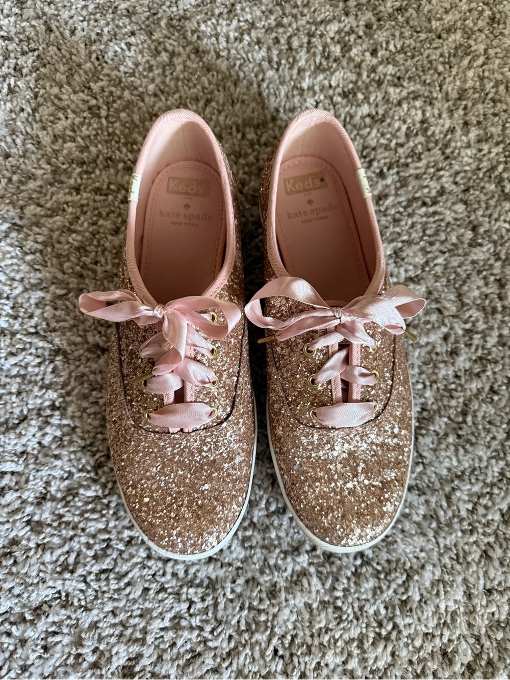 Keds x Kate Spade Glitter Sneakers - Rose Gold